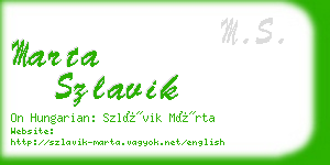 marta szlavik business card